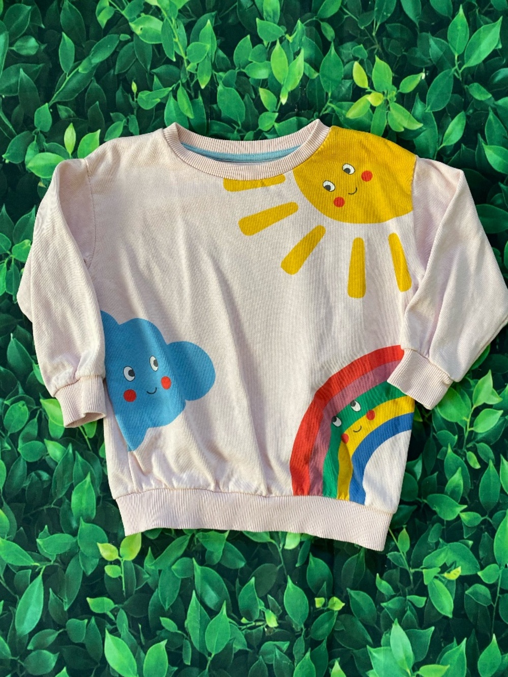 Mini Boden Crewneck Rainbow and Sun SZ 3-4Y